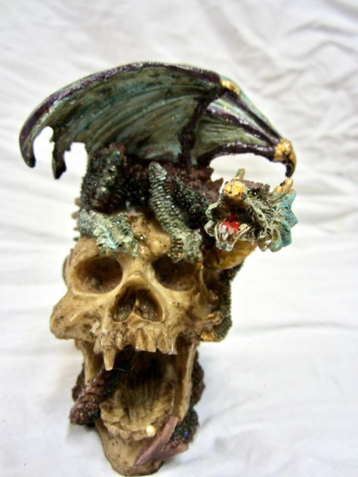 Dragon on skull figure,  Probably Resin Cast