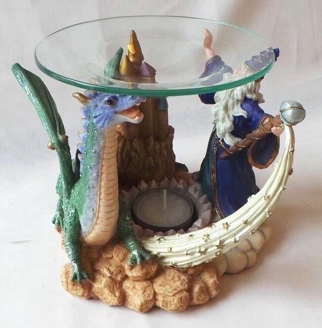 1970s Magical & Mystical Wizard & Dragon Fragrant Aroma Oil Diffuser Figurine
