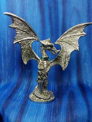 Dragon Chained Green Crystals Pewter Figurine Fellowship Foundry US Limited