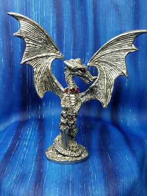 Dragon Chained Red Crystals Pewter Figurine Fellowship Foundry US Limited Ed.