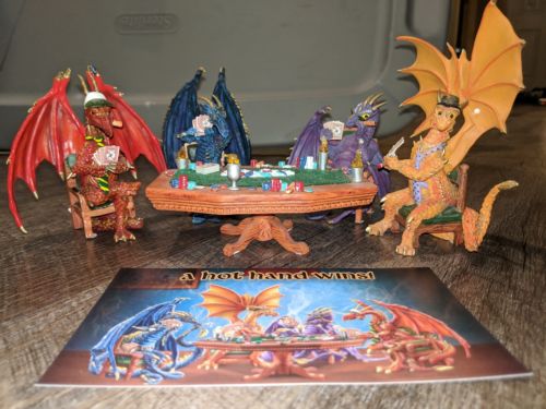 Poker Dragons Hold Em' Or Fold 'Em Collection figurines Hamilton Collection