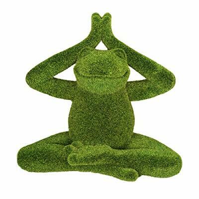 Meditation Pose Lotus Yoga Frog Artificial Turf Synthetic Grass Resin Figurine