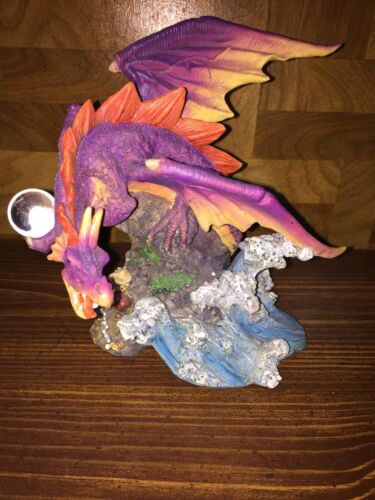 Summit Collection Purple Dragon with Crystal Ball Figurine ©?99