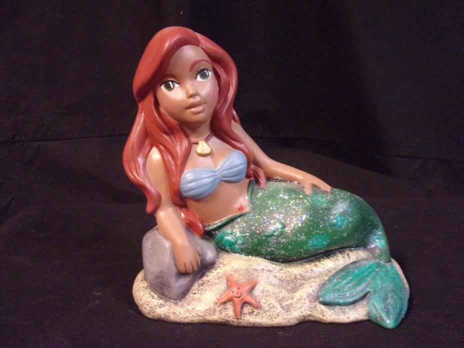 Hand Painted Ceramic Mermaid Green and Turquoise
