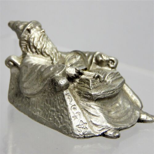 Gallo Pewter Sleeping Wizard Magician in Reclining Chair Fantasy Magic