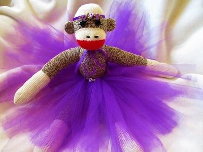 ?? Sock Monkey Ballerina Doll by Starlight Sock Monkeys  Handmade