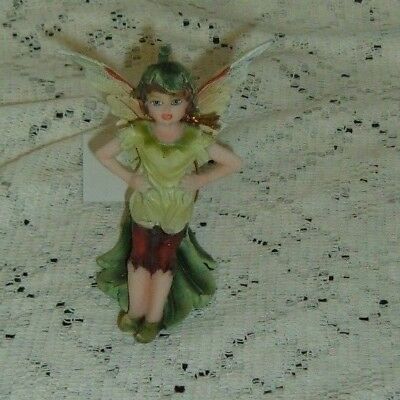 GREEN BROWN PETITE MALE  FAIRY LEG OUT IN FRONT SITTING 11936 3