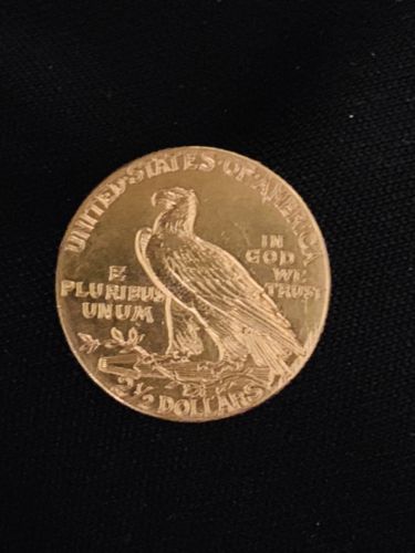1912 $2 1/2 Indian Head Gold Coin Quarter Eagle Nice!