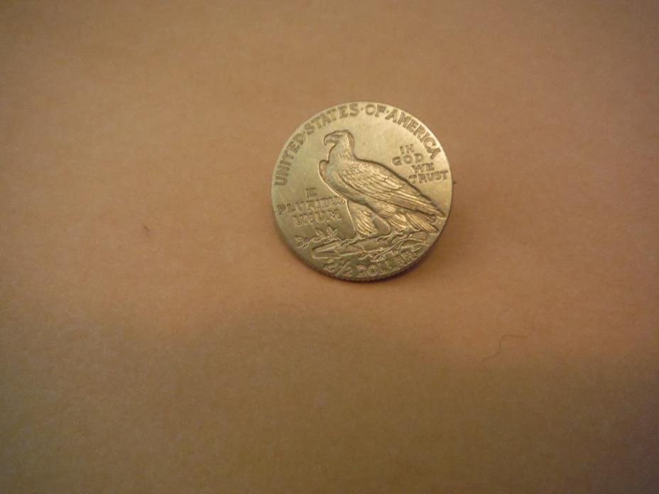 1915 Gold Indian Head 2 1/2 Dollar $2.5 Quarter Eagle Coin W/ clip