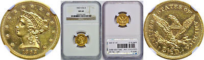 1863-S $2.50 Gold Coin NGC MS-60