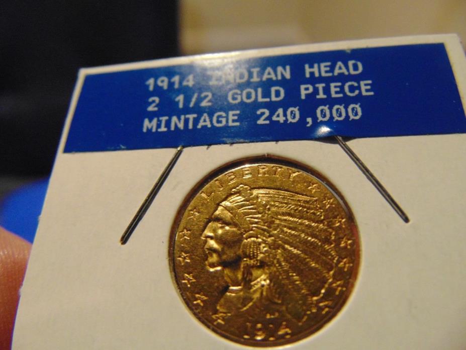 1914 $2.50 Gold Indian Head - Rare - 240,000 Mintage