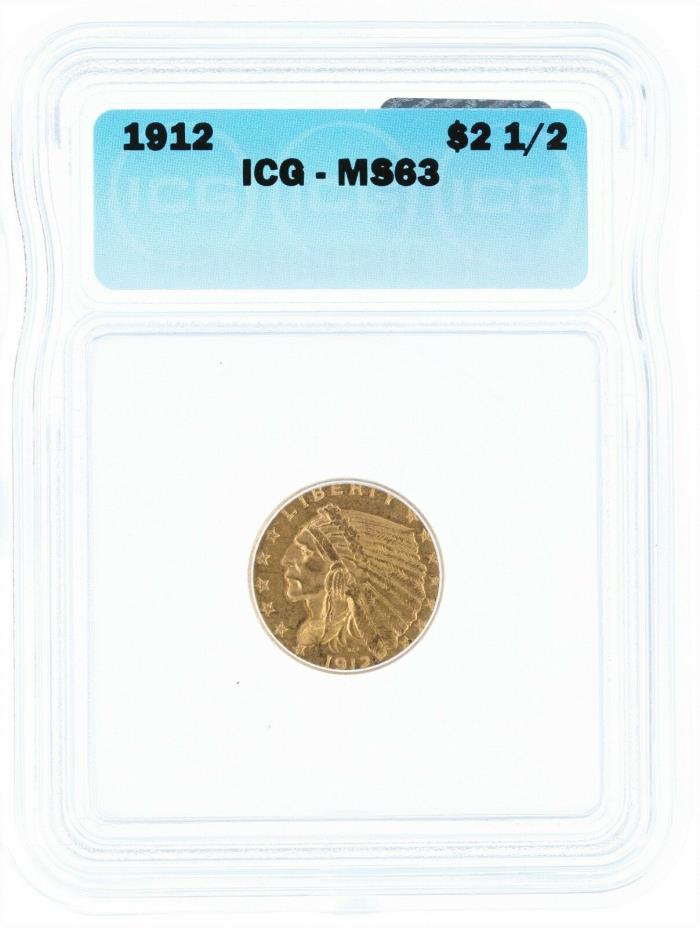 1912 ICG MS63 $2.50 Indian Head Quarter Eagle
