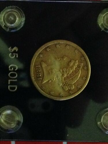1881 $5 Five Dollar Gold Liberty Head Half Eagle Coin