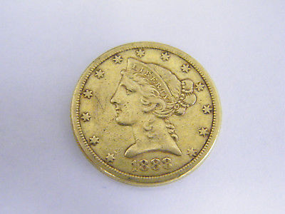 1888 S $5 Gold Liberty Coin BEAUTIFUL