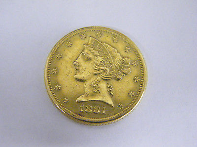 1881 $5 Gold Liberty Coin BEAUTIFUL