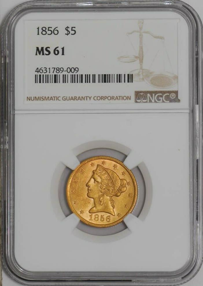 1856 $5 Gold Liberty #941246-68 MS61 NGC