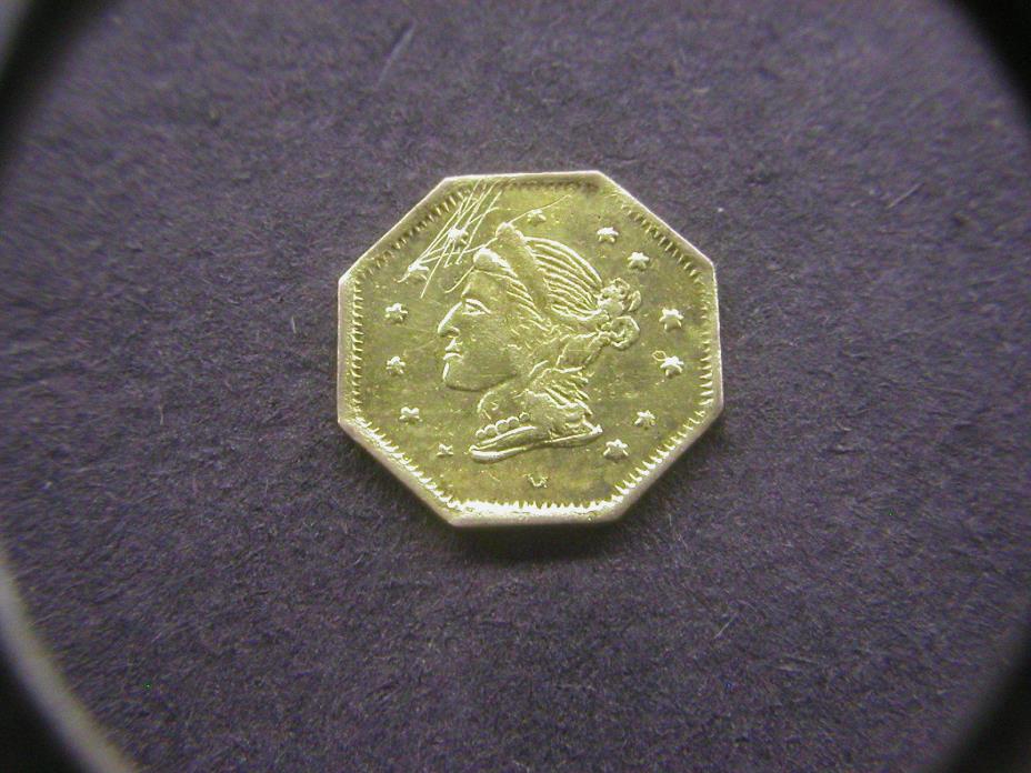 1869-G Octagonal $1 Dollar Liberty Head California Gold Coin BG-1106, Rarity 4+
