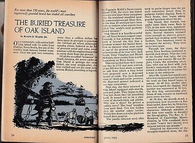 Coronet July 1954 The Curse Of OAK ISLAND Buried Treasure/Money Pit Early Articl
