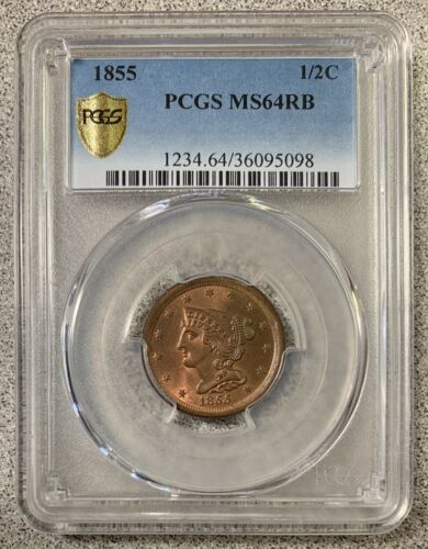 1855 1/2 Cent PCGS MS64RB
