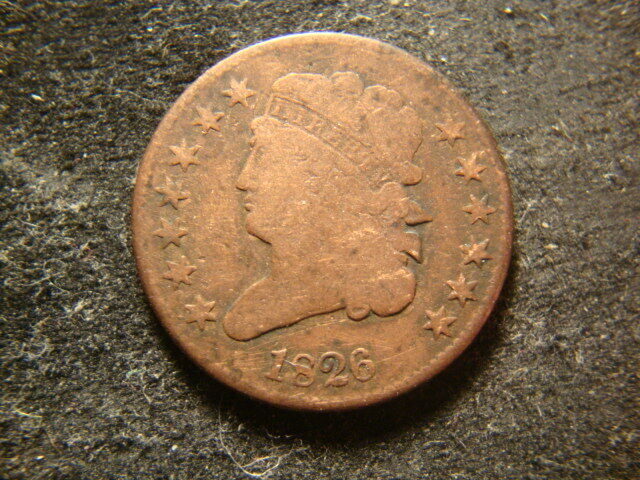 1826  VG  Classic Head Half Cent  LB