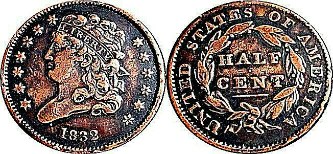 1832 Half Cent, Classic Head