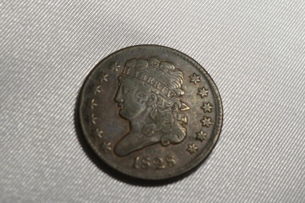 1828 Classic Head Half Cent Penny - VF  Condition Free Shipping