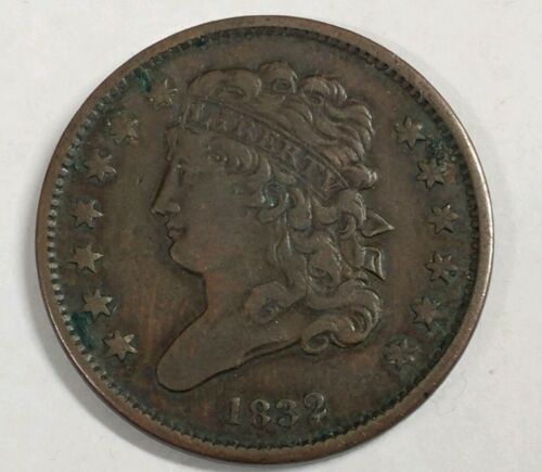 Half Cent 1832 brown excellent condition very nice see photos