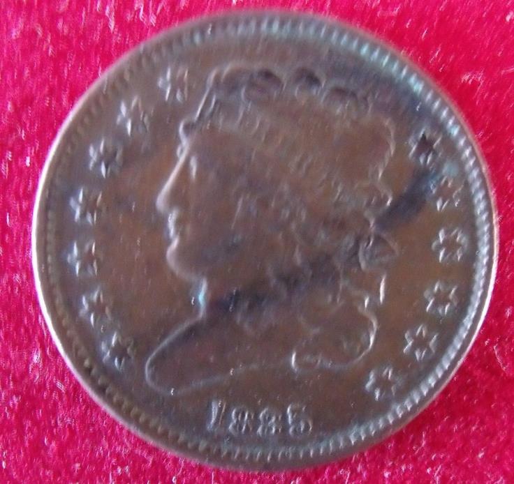 1835 Half Cent Extra Fine – Classic/Turban Head Type – Free Shipping