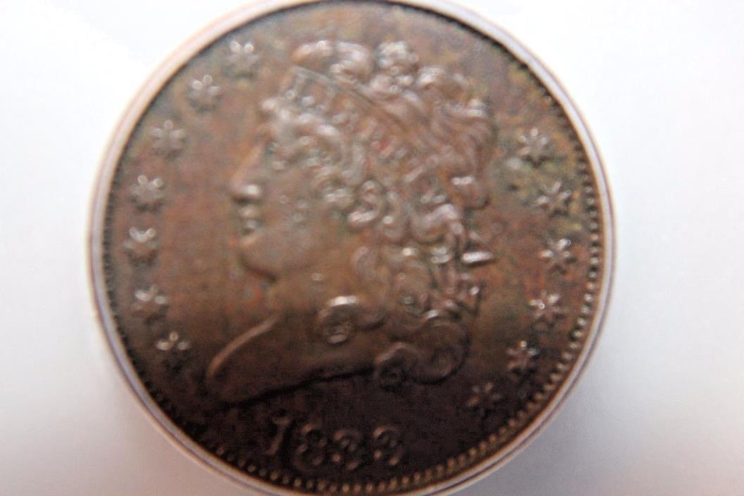 1833 Classic Head Half Cent, ICG AU-53