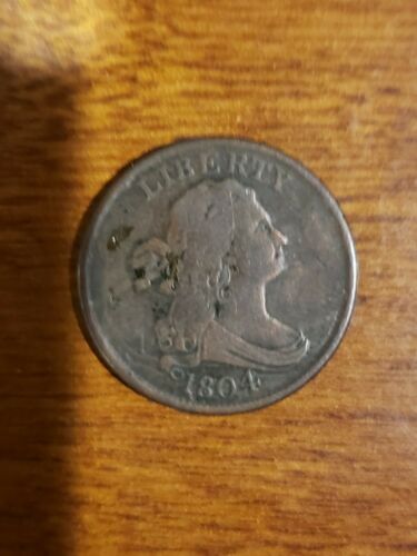 1804 Draped Bust Half Cent, 4 Stems
