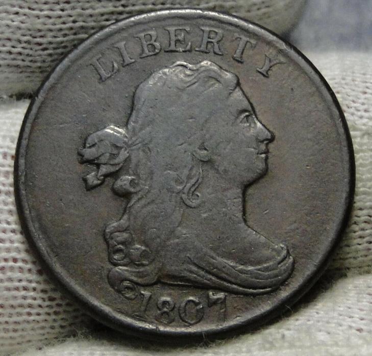 1807 Draped Bust Half Cent - Nice Coin, Free Shipping  (8046)