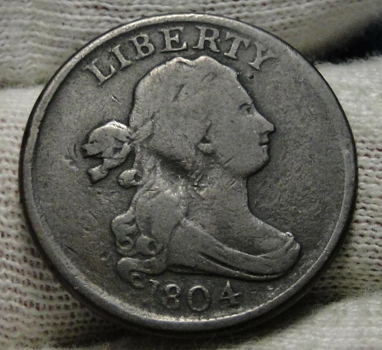 1804 Draped Bust Half Cent, Nice Coin, Free Shipping  (8026)