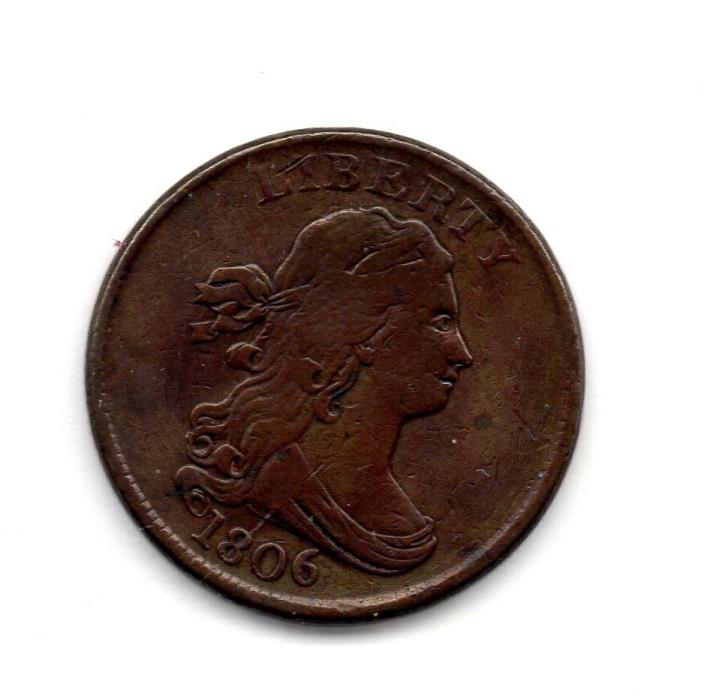 1806 DRAPE BUST HALF CENT EXTREMELY NICE GREAT DETAIL