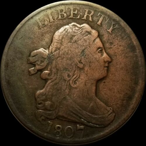 1807 Draped Bust Half Cent Fine/Very Fine IMO