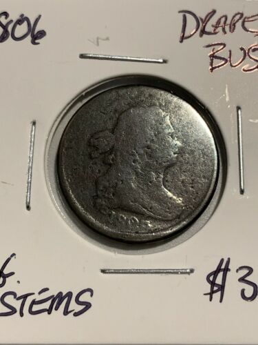 1806 Draped Bust Half Cent Penny Lg Stems ESTATE FIND