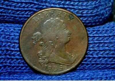 1805 HALF CENT**C4**Large 5 **Stems ** F / VF details**Take 5% Off Right Now !