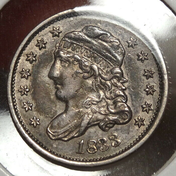 1833 Capped Bust Half Dime, Almost Uncirculated - Discounted   0218-06