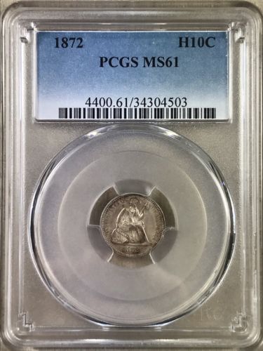 1872 Liberty Half Dime PCGS MS61 Type Coin Nice Mint State