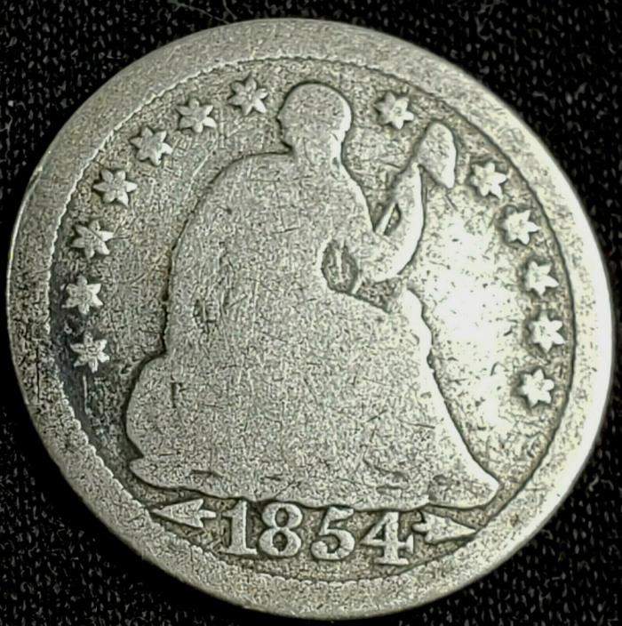1854 Silver Seated Liberty Half Dime Arrows at Date US Silver Coin
