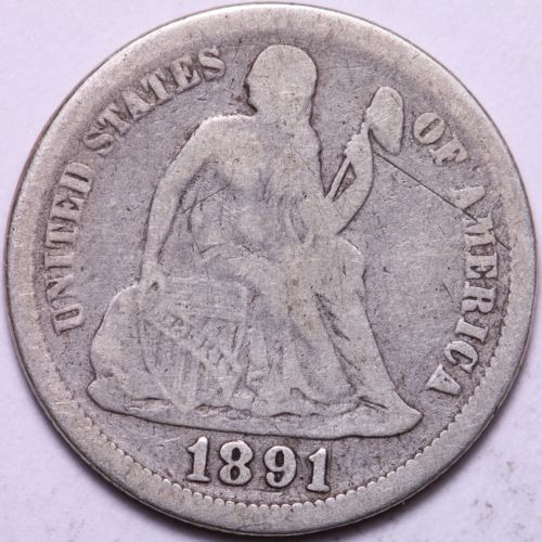 1891 Seated Liberty Dime              R7KB