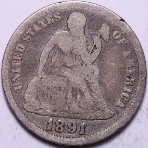 1891 Seated Liberty Dime              R7RUP