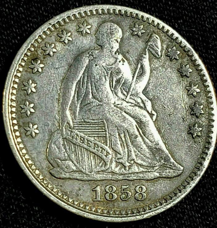 1858 Silver Seated Liberty Half Dime VERY NICE CONDITION