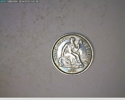 1861 Seated Liberty Half Dime Civil War Coin ( # 10s88 )