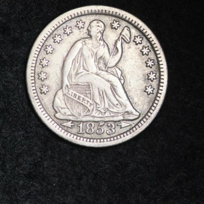 1853 Seated Liberty Half Dime CHOICE XF FREE SHIPPING E329 ANC