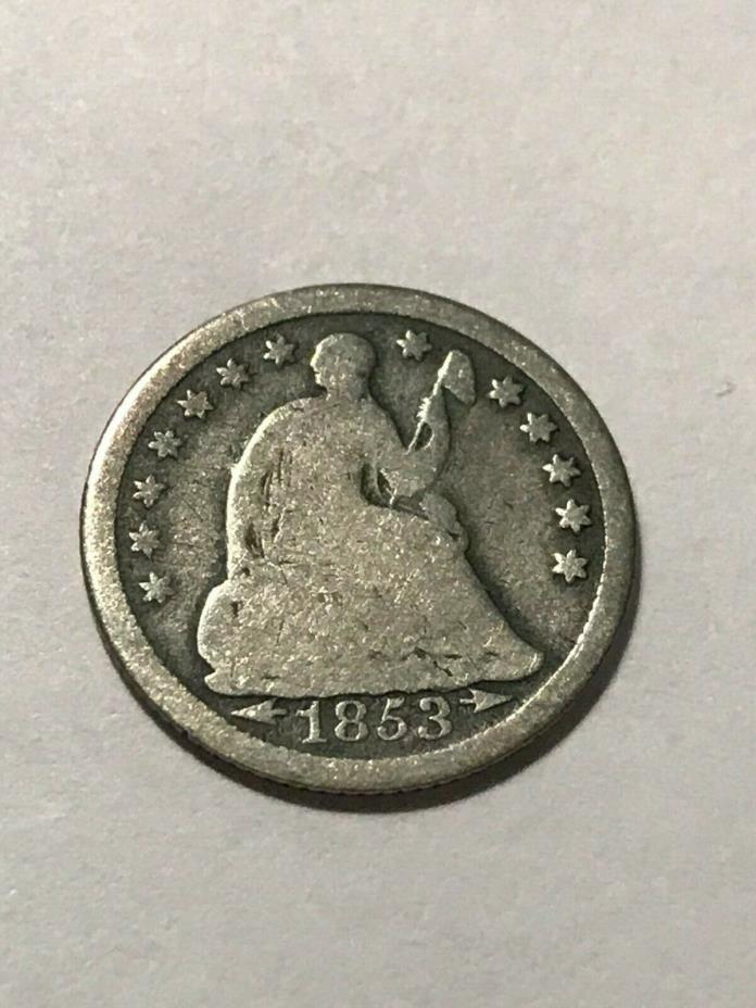 1853 Seated Liberty Half Dime with Arrows #16695