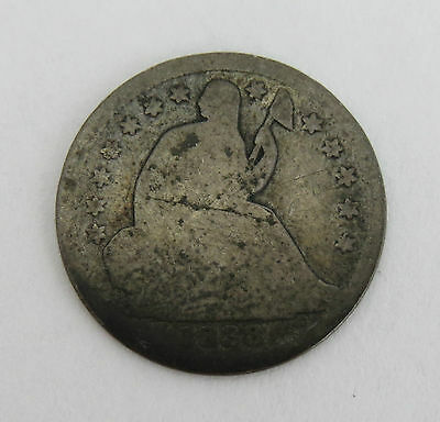 1838 5C Seated Liberty Silver Half Dime with Stars, No Drapery