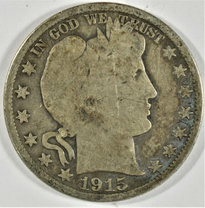 1915-D 50c Silver Barber Half-Dollar (b578.163)