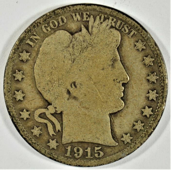 1915-D 50c Silver Barber Half-Dollar (b578.158)