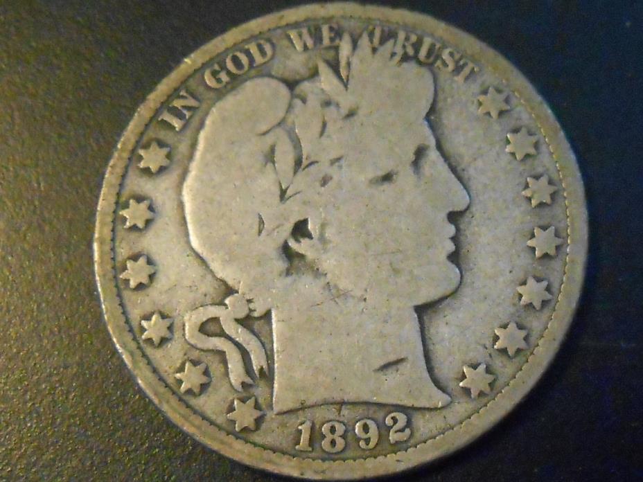 1892 O G Barber Half Dollar Ref#81