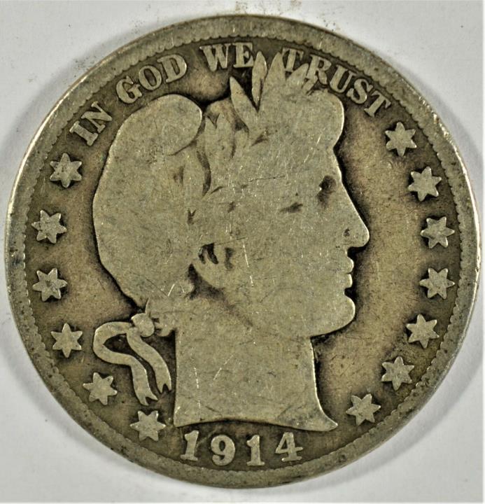 1914-S 50c Silver Barber Half-Dollar (b578.154)